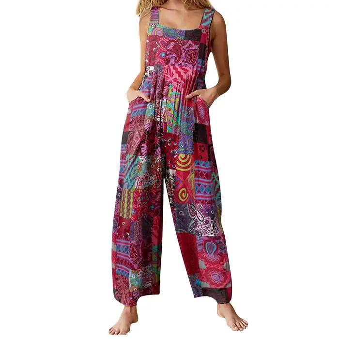 Salopette d'été multicolore pour femme