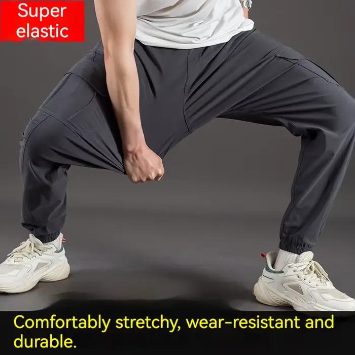 Pantalon cargo homme haute élasticité printemps été gris vert armée noir coupe ample multipoches jogger décontracté style safari occasions quotidiennes loisirs