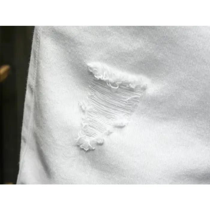 Short en jean déchiré au genou pour homme