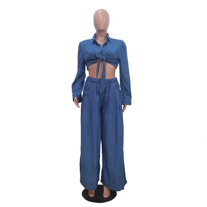 Ensemble de jeans décontractés à jambes larges