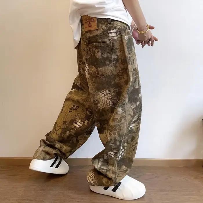 Nouveaux hommes Chic serpent imprimé Streetwear jean homme marque de créateur pantalon en Denim décontracté populaire