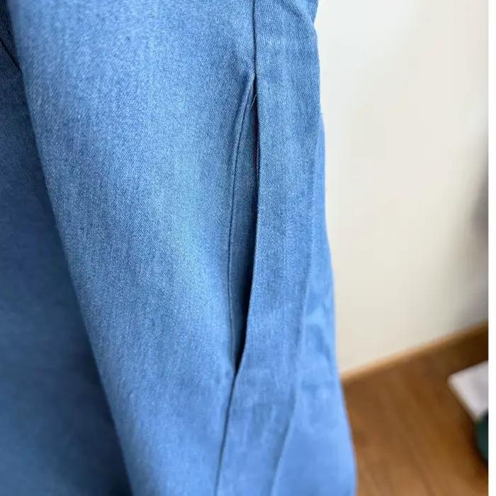 Robe longue en jean sans manches pour femme