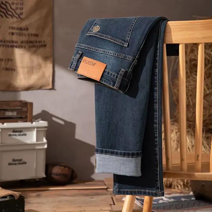 Jean élastique en coton Double cœur pour hommes