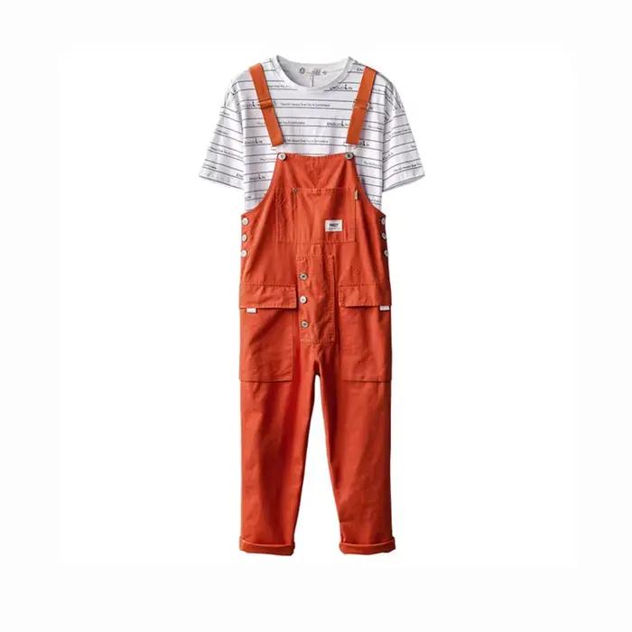 Salopette de travail homme Sayaxiga robuste et décontractée avec multiples poches pour le printemps et l'automne combinaisons ample coton matériaux polyvalents styles de streetwear occasions spéciales