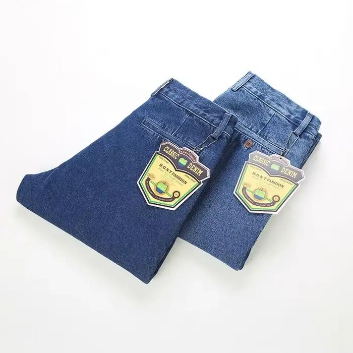 2021 épais coton tissu coupe décontractée marque jean hommes décontracté classique droit ample