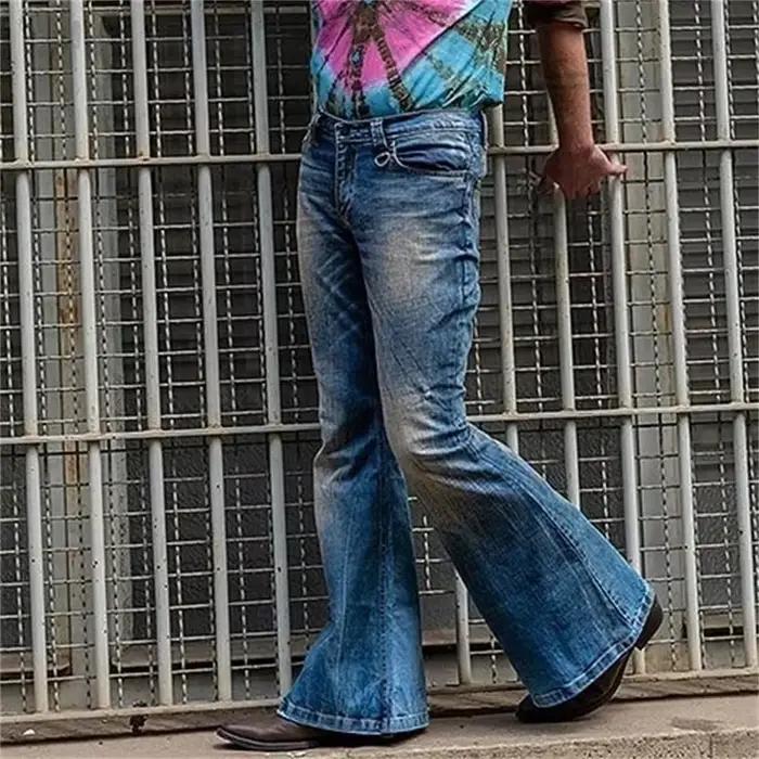 Jeans évasés de style punk pour hommes