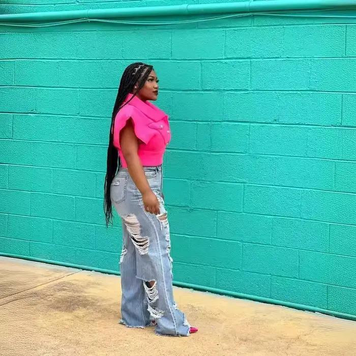 Jean femme pantalon Long élégant épissure Denim