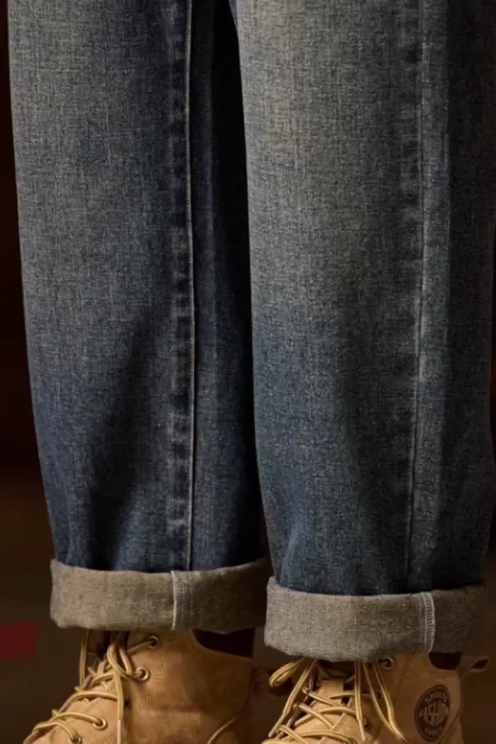 Jean bleu taille élastique pour homme coupe décontractée