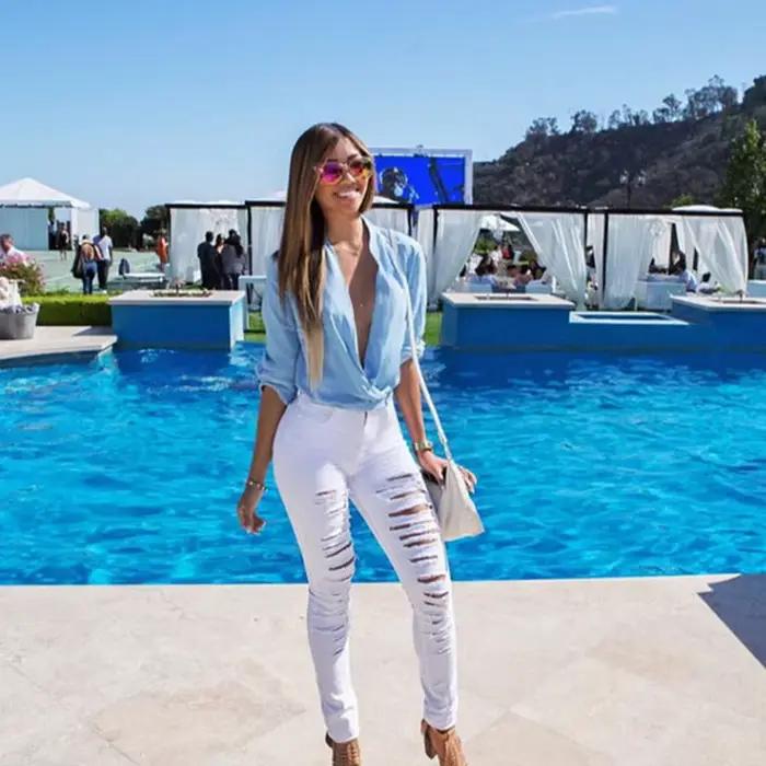 Nouveau concepteur Denim femmes 2025 taille haute déchiré Jean