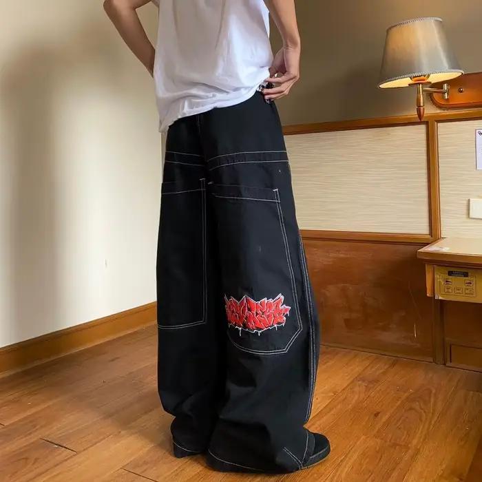 Wexwear marque à la mode Vintage Baggy jean hommes Harajuku Punk Hip Hop taille haute
