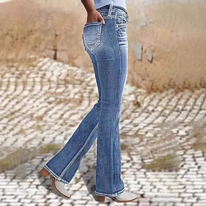 Jean Bootcut en Denim pour Femme