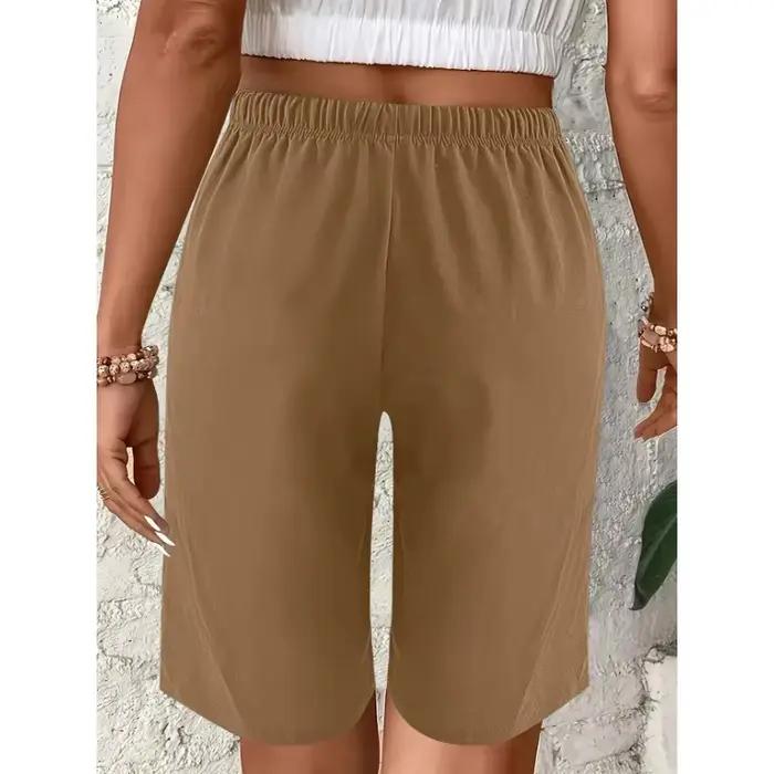 Grande taille 1XL-5XL femmes à la mode ceinture élastique cordon ample décontracté confortable pantacourt