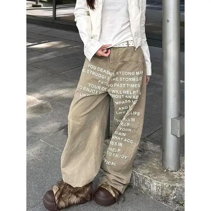 Jean bleu kaki pour femme