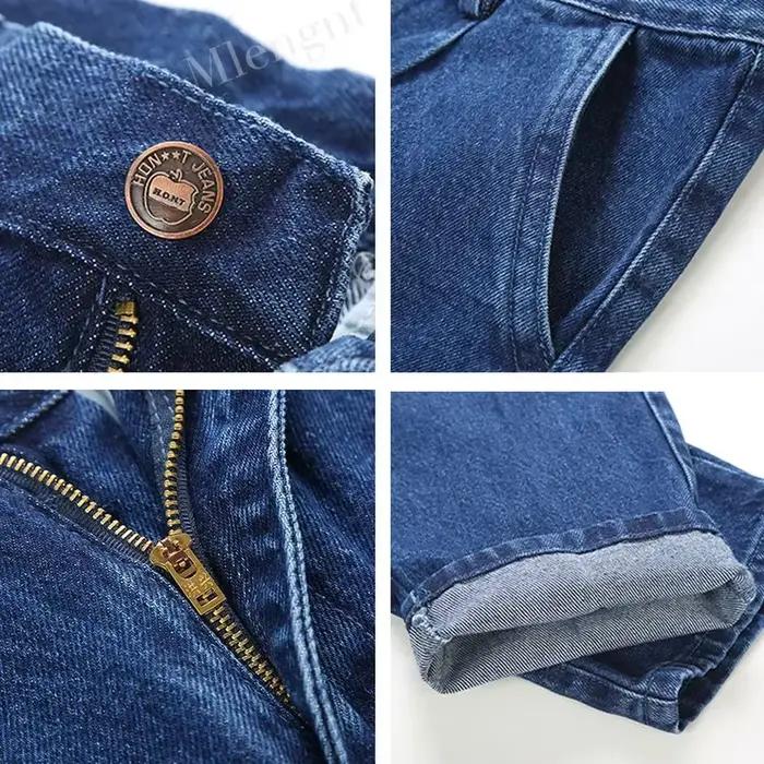 2021 épais coton tissu coupe décontractée marque jean hommes décontracté classique droit ample