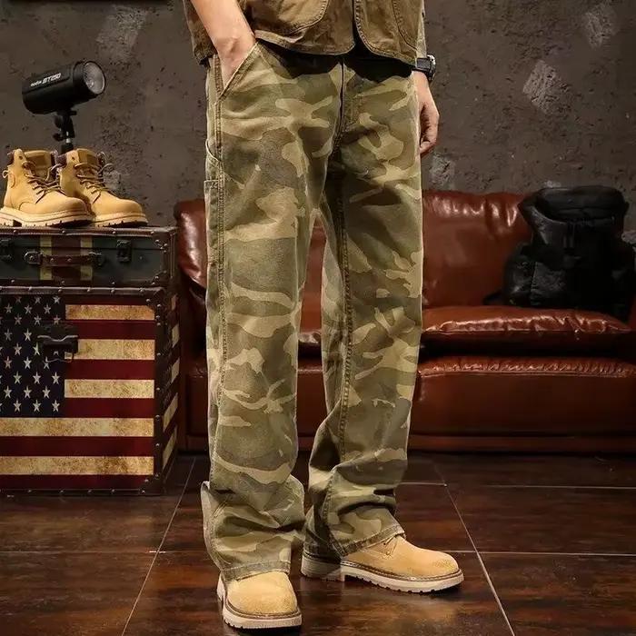Jean de travail décontracté camouflage pour homme