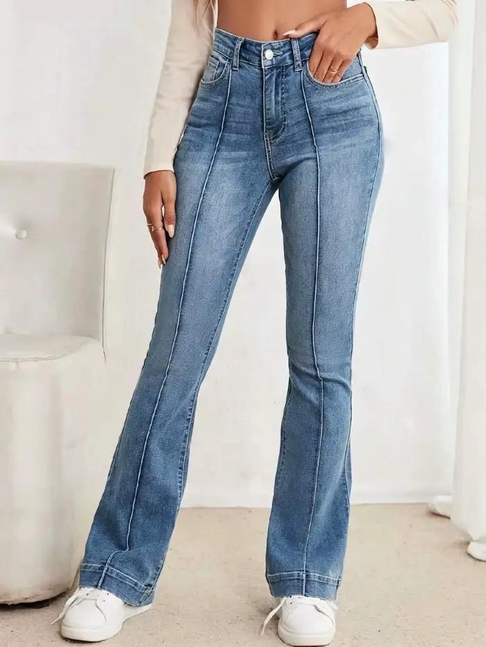 Jean taille haute évasé pour femme