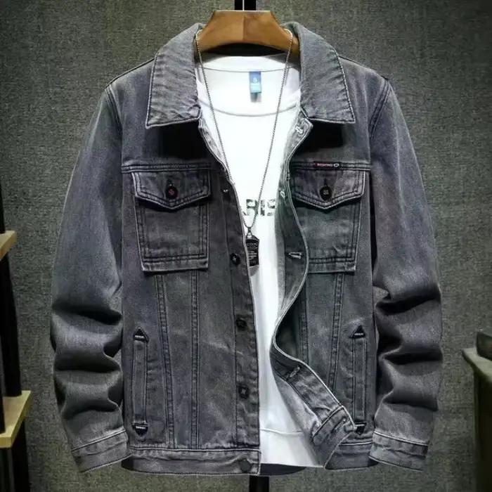 Veste de motard en jean délavé pour hommes, veste de motard masculine, mode automne, bas prix, style coréen, haute qualité, grande taille
