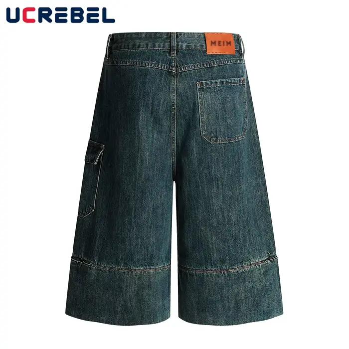 Shorts denim hommes UCREBEL avec poches déchirées style haute rue pour été décontracté à offrir occasions spéciales