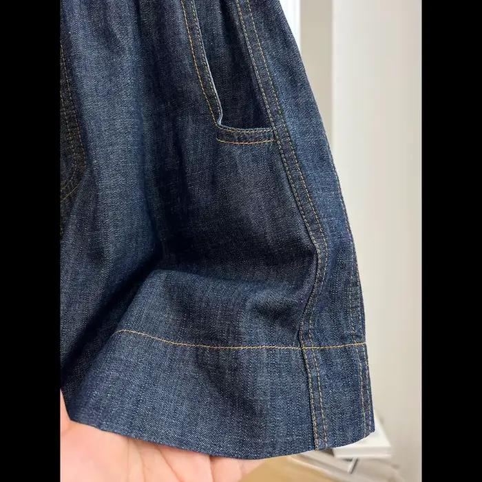 Short en jean décontracté à taille élastique pour femmes