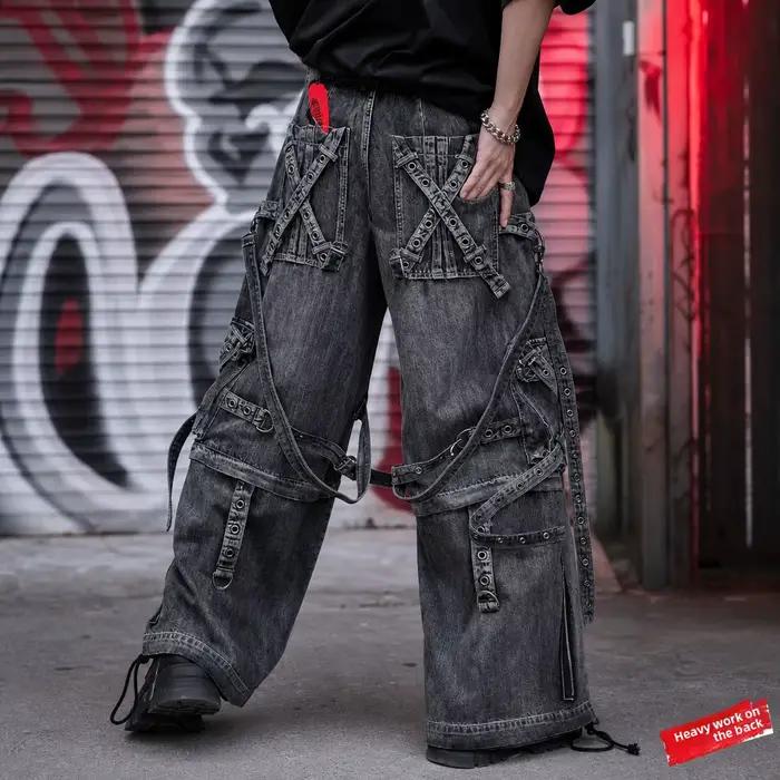 Jean décontracté en denim style Hip Hop
