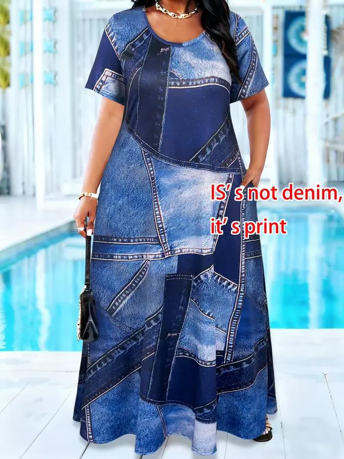Robe longue décontractée d'été pour femme grande taille