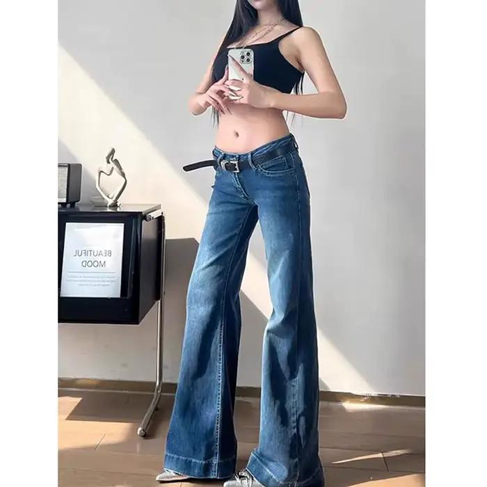 Jean évasé taille haute pour femme