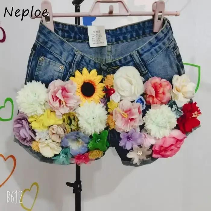 Neploe – pantalon en jean à jambes larges pour Femme