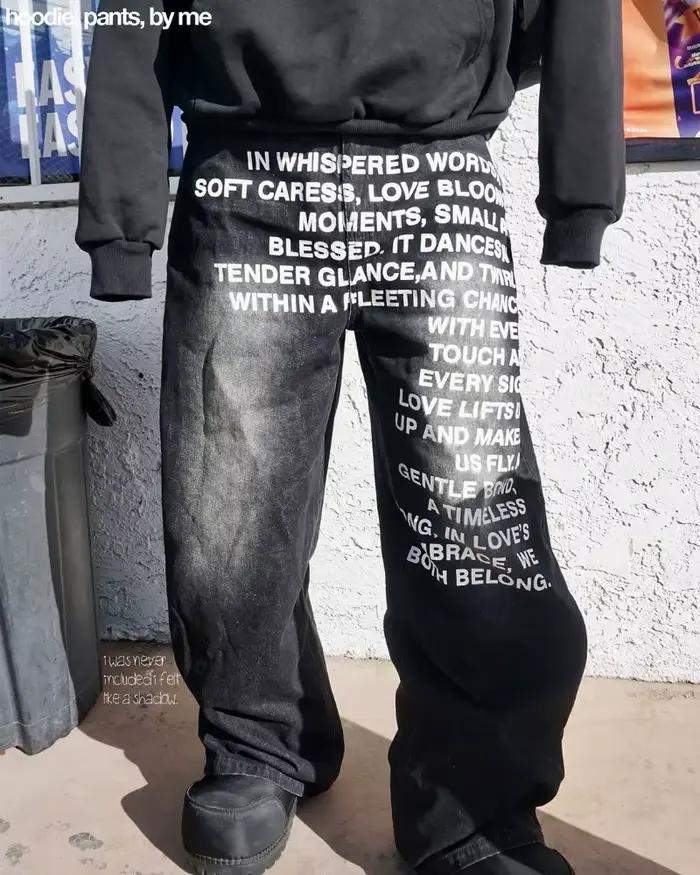 Jeans à motif américain Y2K homme style vintage streetwear gothique Harajuku Hip Hop mode décontractée pantalon à jambes larges polyester toile coton quatre saisons adapté aux hommes femmes occasions quotidiennes