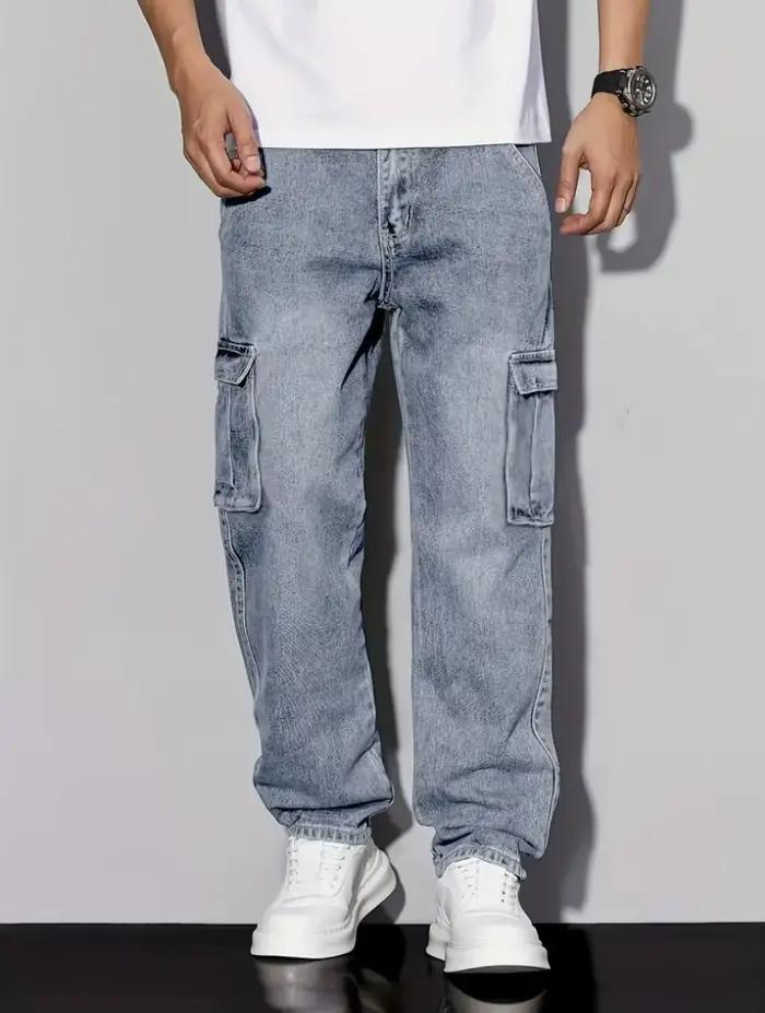 Jeans cargo décontractés rétro américains pour hommes