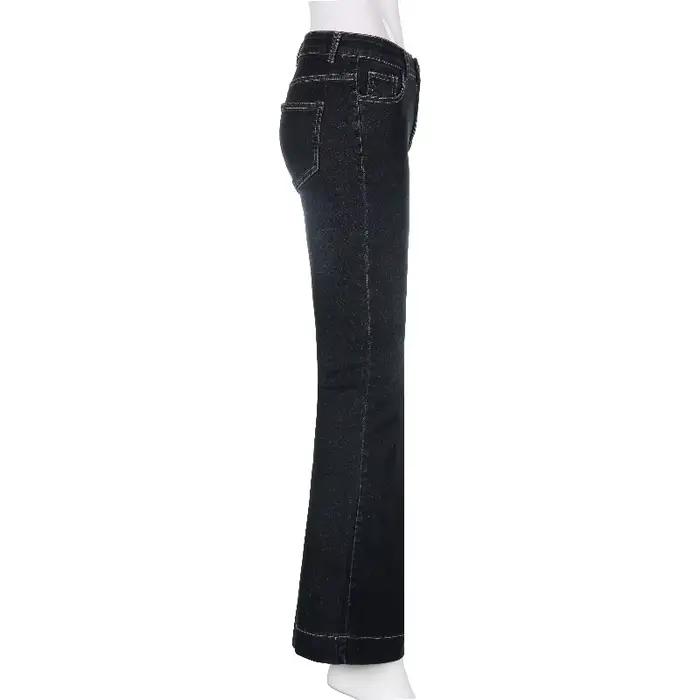 Rockmore Vintage Flare Jean femmes taille basse mode délavé