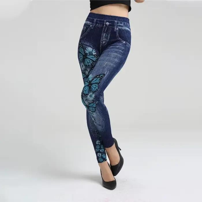 Legging en Jean Sans Couture pour Femme