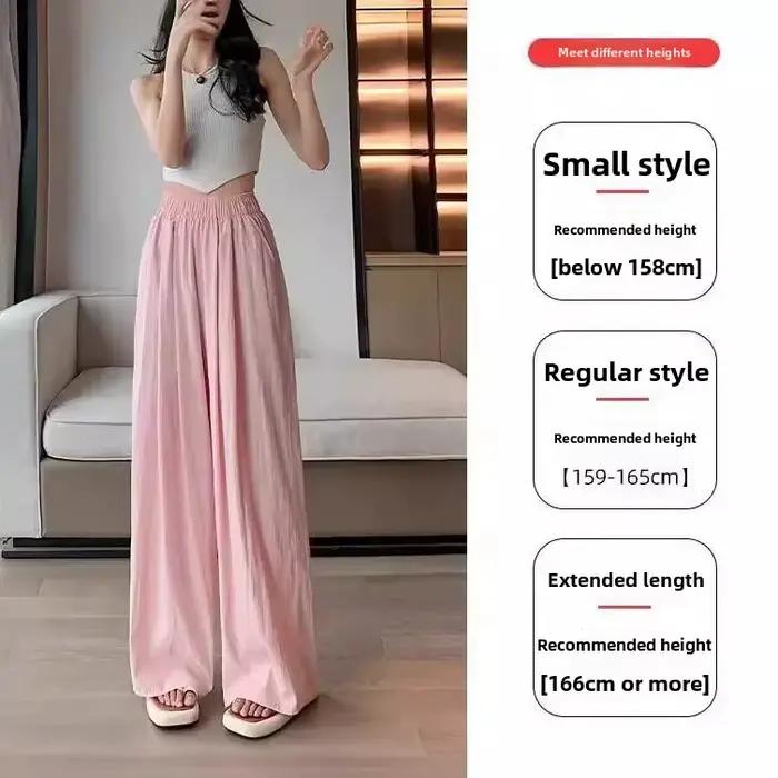 Pantalon décontracté à taille haute en coton et lin drapé pour femmes