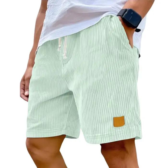 Shorts cargo vintage en velours côtelé pour homme, style sport, décontracté, couleur unie, respirant, pour les chaudes journées d'été