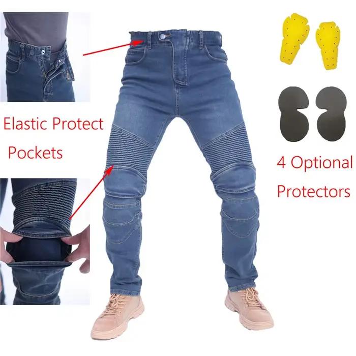 Jean de moto classique Anti-chute pour hommes
