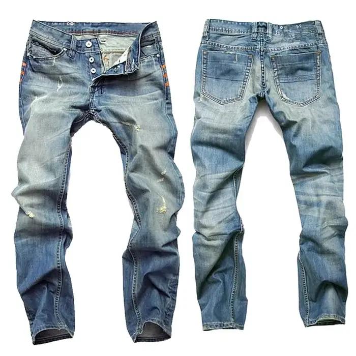Offre spéciale décontracté hommes jean droit coton haute qualité Denim pantalon au détail et en gros