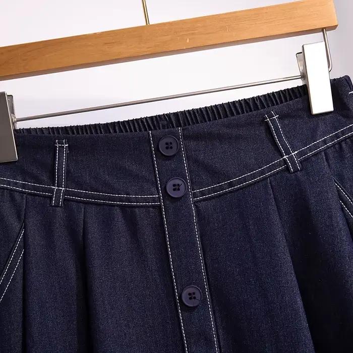ZUZK Denim une ligne jupe décontractée femmes