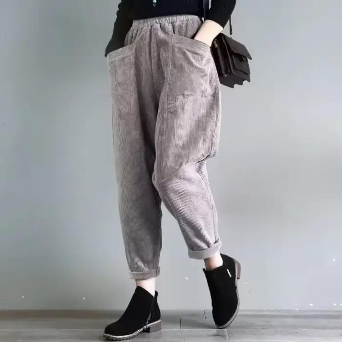 Pantalon en velours côtelé pour femme