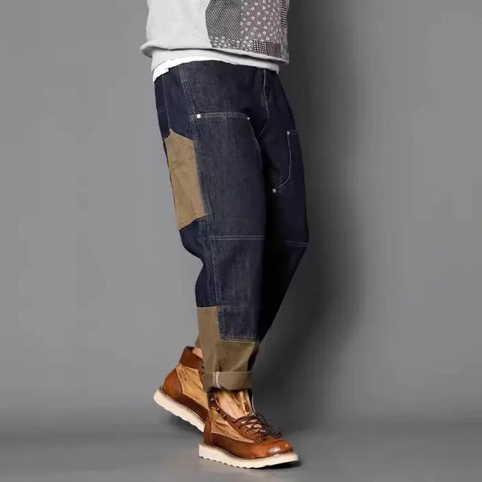 Jeans décontractés ABOORUN en coton et élasthanne pour hommes senior style high street blanc bleu ciel beige turquois or gris lavande fuchsia violet turquoise vert occassionnels printemps automne