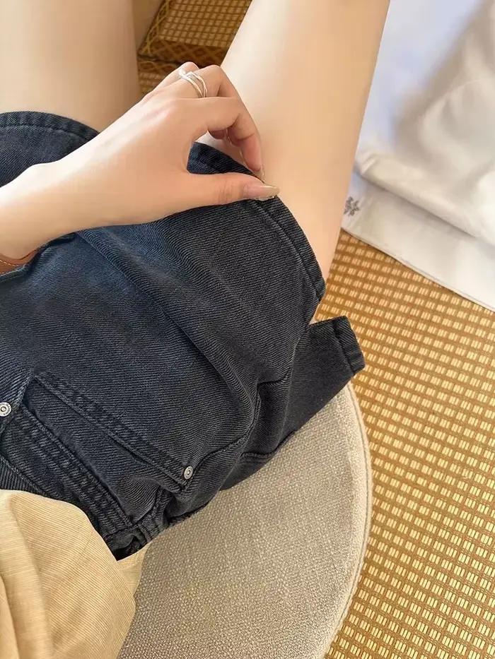 Shorts en jean taille haute pour femme