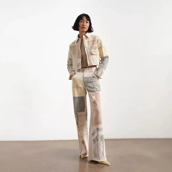 Jean ample blanc cassé pour femme