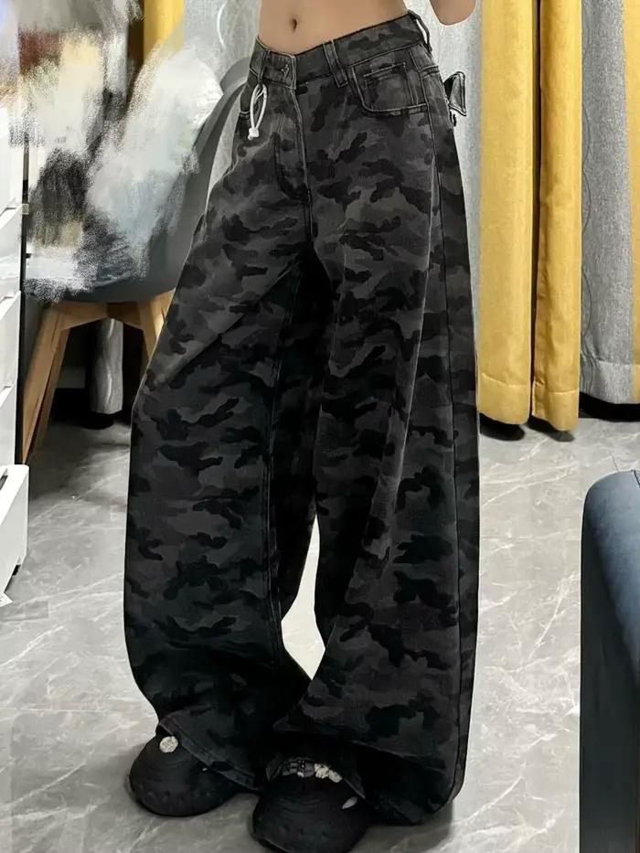 Solomon-Jean Américain Ample à Jambes Larges pour Femme