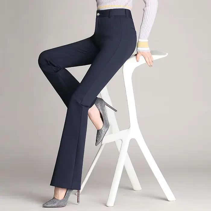 Jeans décontractés taille haute brodés pour femmes