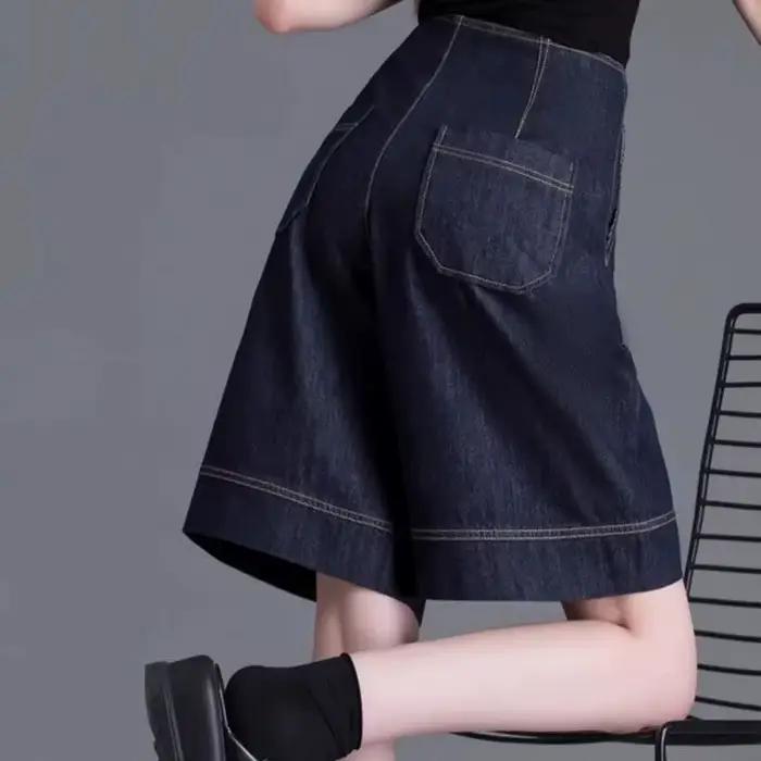 Dames jean court 2025 printemps automne ample haute qualité femmes Denim pantalon droit être tout-match loisirs dame