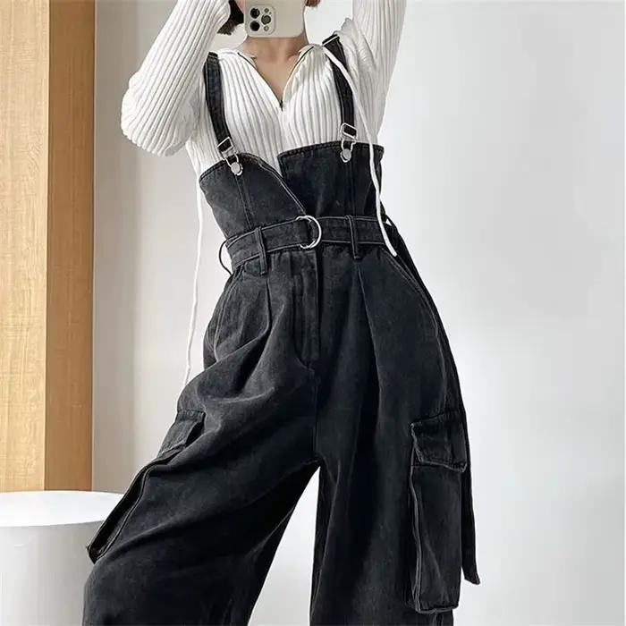 Salopette en Denim à jambes larges pour femmes