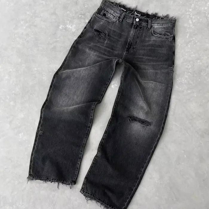 Jean droit en détresse pour hommes