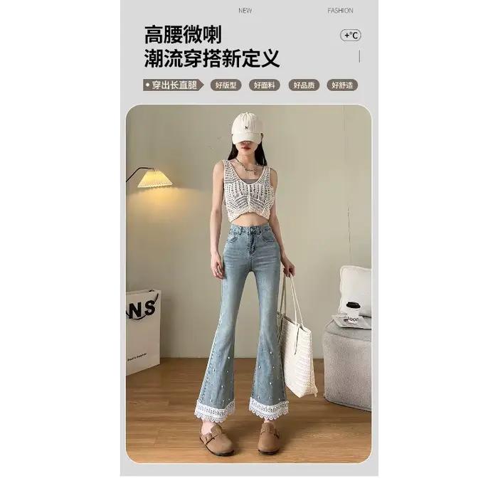 Jean bootcut délavé Hot Diamond pour femme