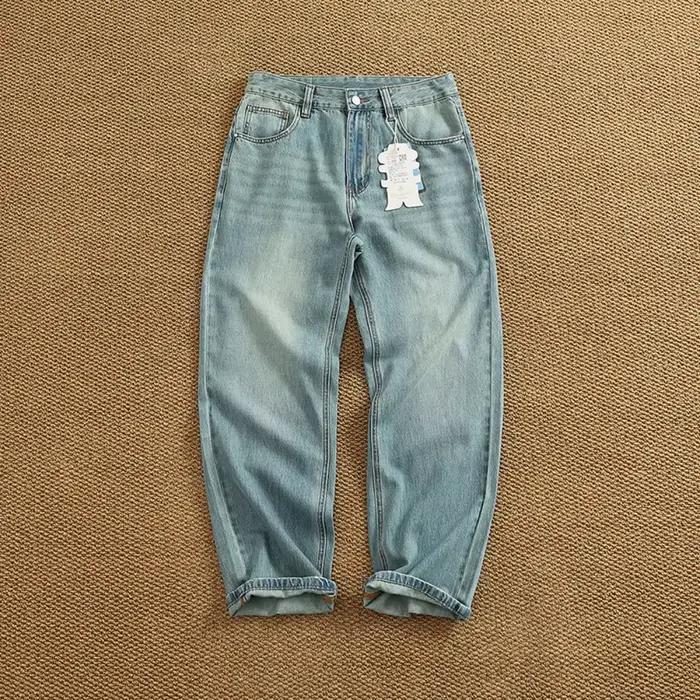 Jeans amples pour hommes printemps été décontractés avec poches matériaux coton lyocell jambes larges ajustement lâche舒适且耐用的男士宽松牛仔裤春天夏天非正式场合带口袋牛仔布棉混纺宽松裤身宽松剪裁
