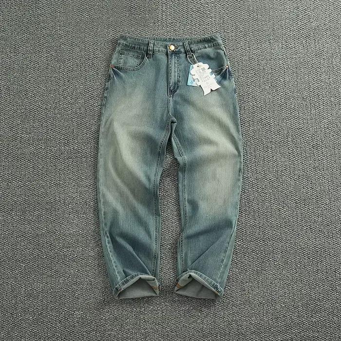 Pantalon en denim à jambes droites pour hommes