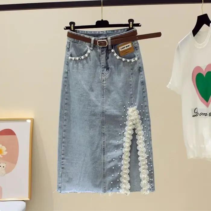 Jupe en jean de style coréen pour femme