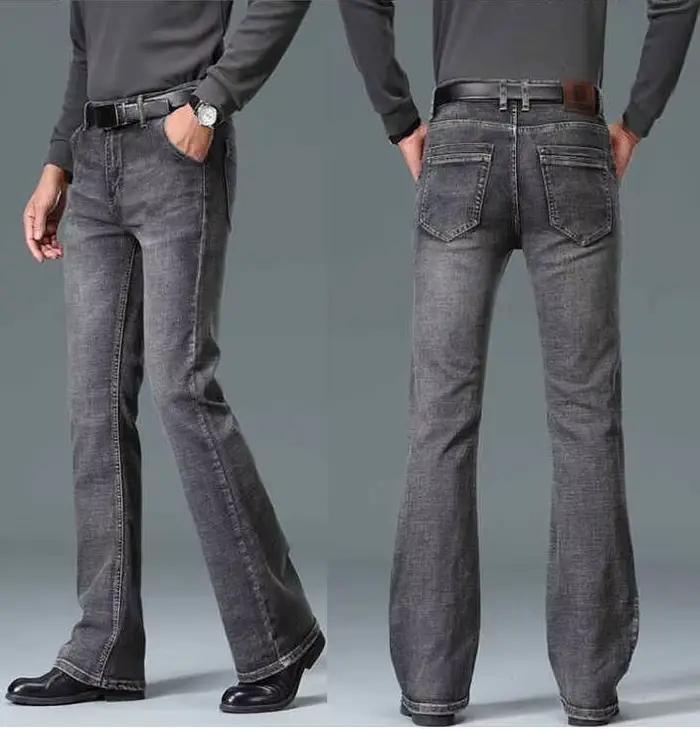 Jean Évasé Gris struction é pour Homme